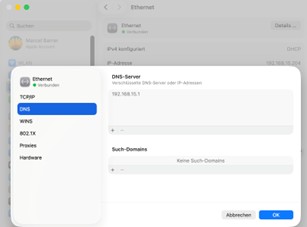 Abbildung 5: Netzwerk > Ethernet > Details > DNS