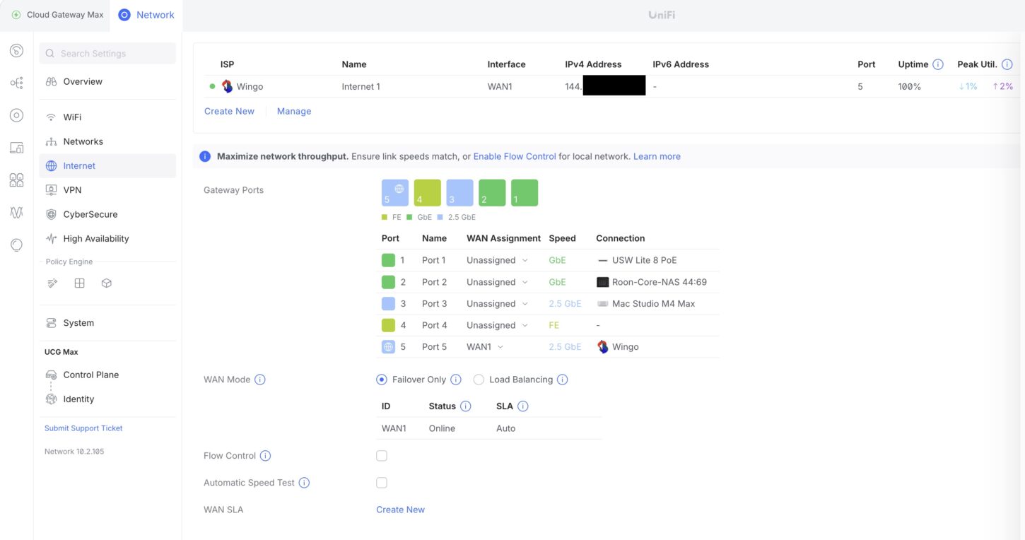 Abbildung 7: Settings > Internet